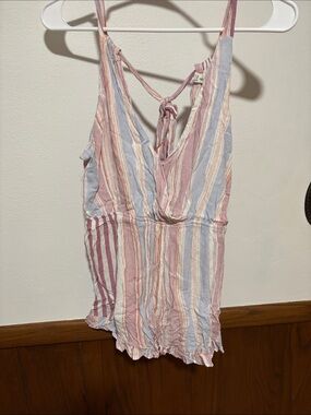 Pastel Multi-Stripe Tie-Back Cami Top